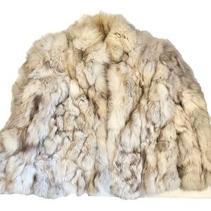 Genuine Blue Fox Fur Coat Origin Scandanavia Satin Lining